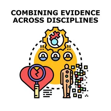 Combining evidence across disciplines for data analysis Stock Illustration
