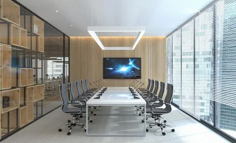 Combining Functionality and Style Office Interior Design Confference room Stock-Illustration