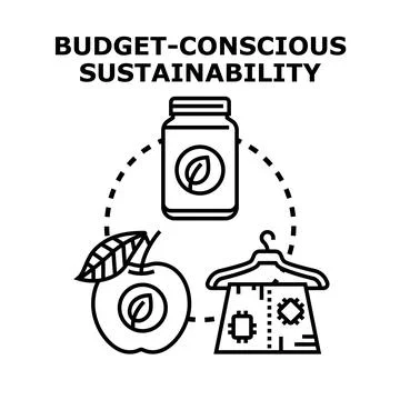 Combining ideas of mindful consumption, resourcefulness, and responsible choi Stock Illustration