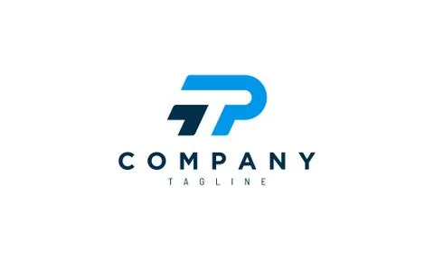 Combining the letter T with P, bold and strong, represents strength and trust Stock Illustration
