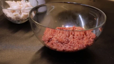 Combining lule kebab ingredients Stock Footage 103984874