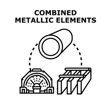 Combining metallic elements illustrating industrial material processing 스톡 일러스트