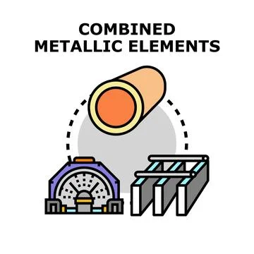 Combining metallic elements illustrating industrial material processing Stock Illustration