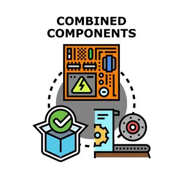 Combining technological components for product assembly and efficient manuf.. Stock Illustration