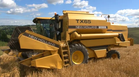 Combining wheat Stock Footage 36352203