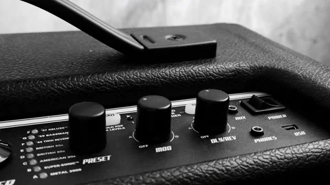 Combo amplifier for electric guitar. Stock Footage 136402769
