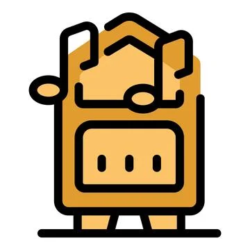 Combo amplifier playing music notes icon illustration Illustrazione stock