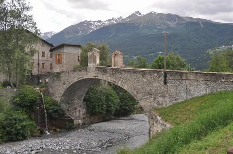 Combo bridge in Bormio Stock Photos