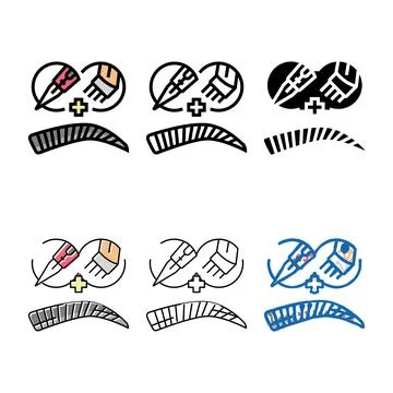 Combo brows color series icon vector Stock Illustration