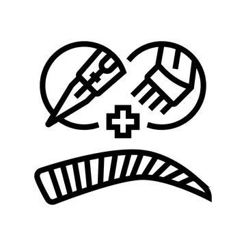 Combo brows line icon vector illustration イラスト素材