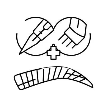 Combo brows line icon vector illustration イラスト素材
