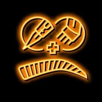 Combo brows neon glow icon illustration Stock Illustration