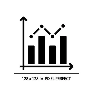 Combo chart black glyph icon Stock Illustration