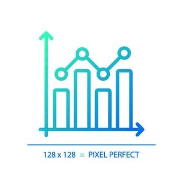 Combo chart gradient linear vector icon Stock Illustration