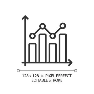 Combo chart linear icon Stock Illustration