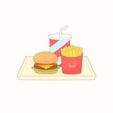 Combo hamburger set Stock Illustration