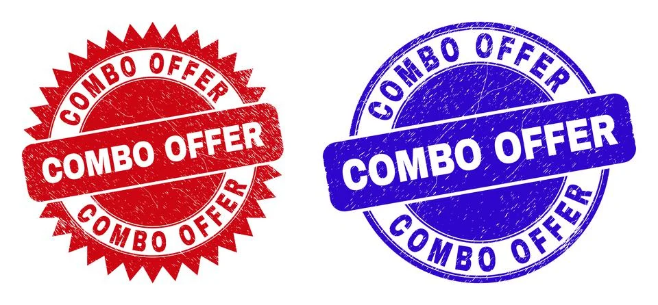 COMBO OFFER Rounded and Rosette Watermarks with Corroded Style 스톡 일러스트