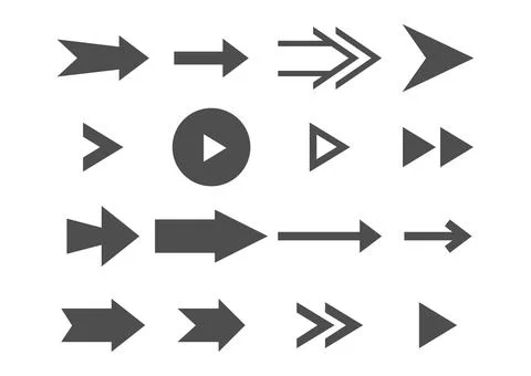 Combo Stock Vector Of Arrows And Button In Circle Stock Illustration