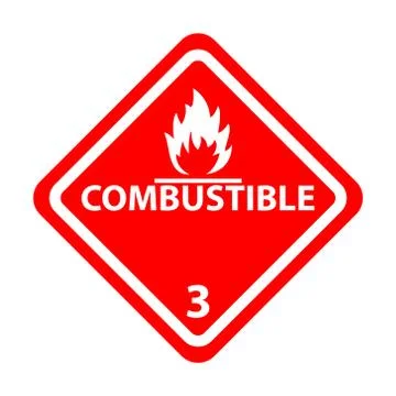 Combustible attention vector sign Stock Illustration
