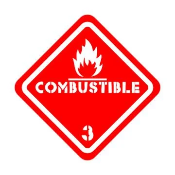 Combustible attention vector sign Stock Illustration