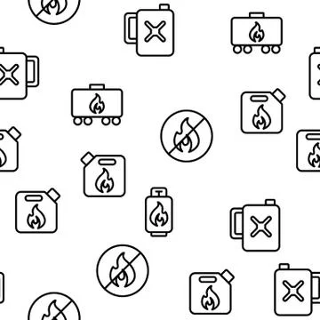Combustible Products Vector Seamless Pattern イラスト素材