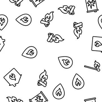 Combustible Products Vector Seamless Pattern Stock Illustration