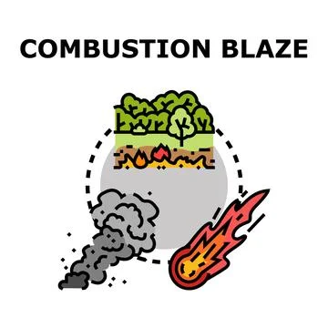 Combustion blaze concept representing fire destruction Ilustração Stock