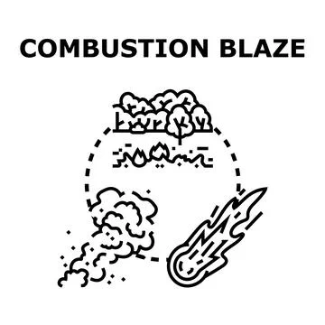 Combustion blaze concept representing fire destruction Ilustração Stock