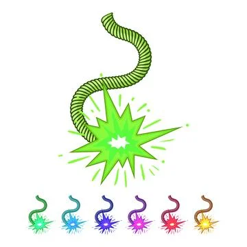 Combustion dynamite fuse cartoon vector graphic 스톡 일러스트