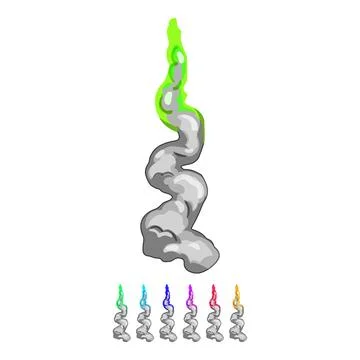 Combustion rocket fire trail cartoon vector graphic Stock Illustration