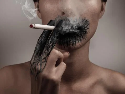 Combustion from smoking Stock Photos
