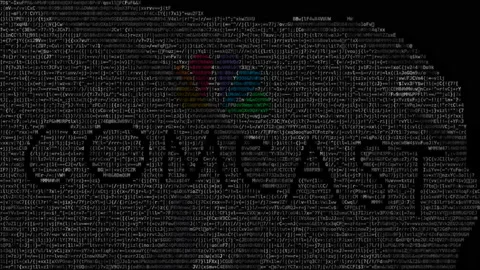 Comcast logo on waving digital flag. Editorial looping animation Stock Footage 145159393