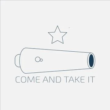 Come and Take it flag variation of Battle of Gonzales, Texas Revolution. Stock Illustration