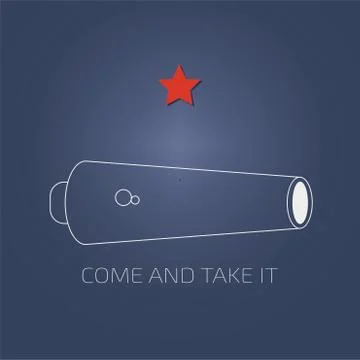 Come and Take it flag variation of Battle of Gonzales, Texas Revolution. Stock Illustration