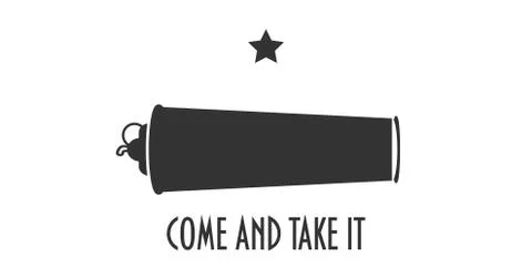 Come and Take it flag variation of Battle of Gonzales, Texas Revolution. Stock Illustration
