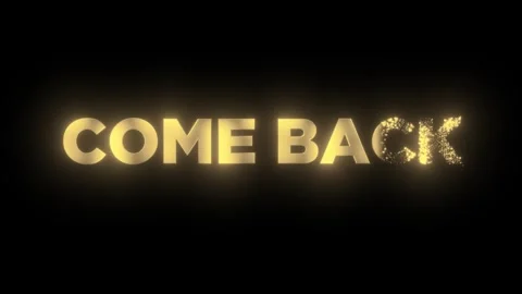 Come Back gold style text, elegant design for luxury branding animation Stock Footage 321608207