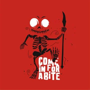 Come in for a bite vector illustration. Stock Illustration