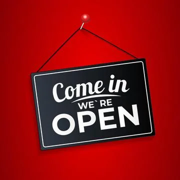 Come in We Are Open Icon Sign Vector Illustration Stock Illustration