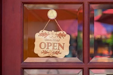 Come in, we are open Foto stock