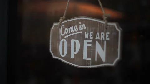 Come In We Are Open Sign Stock Footage 190779680