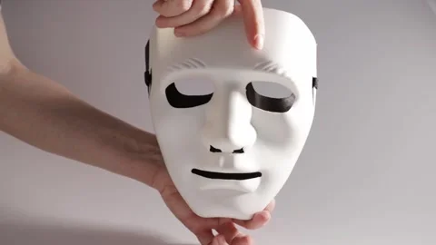Comedy and tragedy, black and white mask, theatrical symbols, acting on stage Stock Footage 258025630