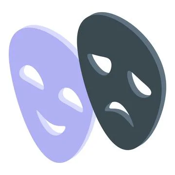 Comedy and tragedy masks representing theatrical performance Stock Illustration