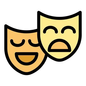Comedy and tragedy masks representing theatrical performance Stock Illustration