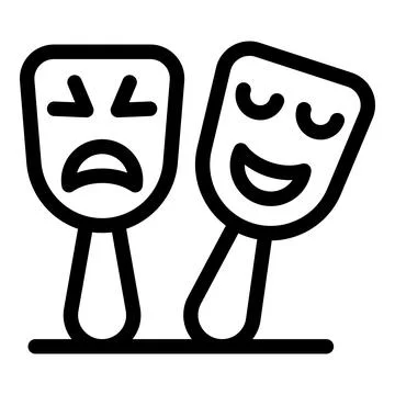 Comedy and tragedy masks representing theatrical performance Stock Illustration