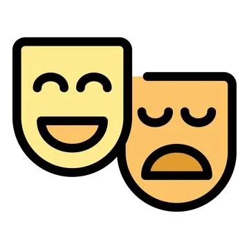 Comedy and tragedy masks representing theatrical performance Stock Illustration