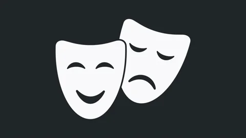 Theatre masks isolated on dark Royalty Free Vector Image