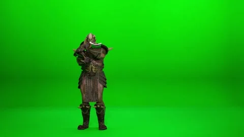 Comedy Armed Orc Warrior Dance for Games Stock Footage 319470214