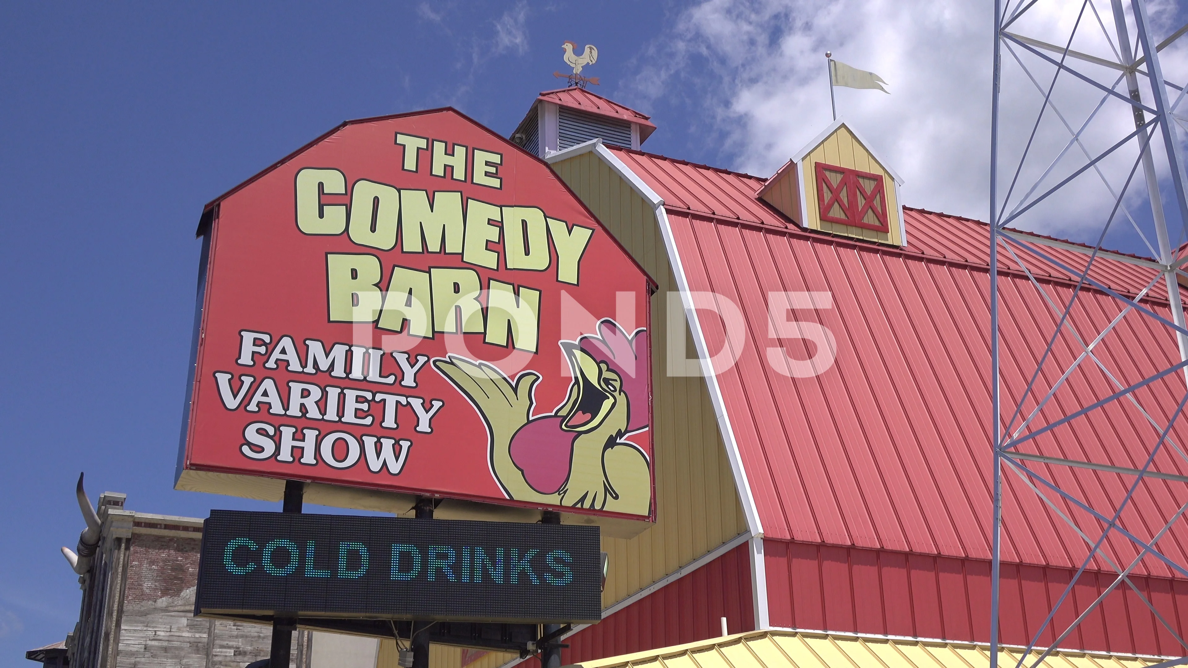 The Comedy Barn Exterior Sign Establishing In Pigeon Forge Tn 4k