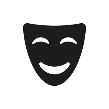 Comedy black vector icon on white background Stock Illustration