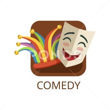 Comedy cinema or theatre genre, cinematography, movie production vector Stock Illustration